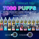 RandM Tornado 7000 dobíjecí Airflow Control jednorázový Vape velkoobchod