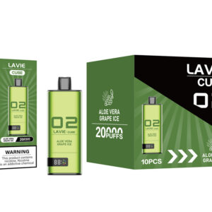 LAVIE Cube 20000 Puffs Vape Descartável Atacado Aloe Vera Uva Gelo Pacote