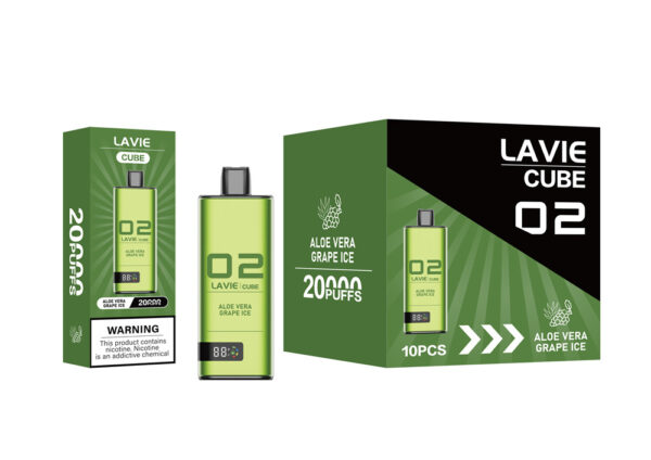 LAVIE Cube 20000 Puffs Vape desechable al por mayor Aloe Vera Uva paquete de hielo