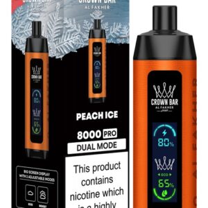 Al Fakher 8000 Pro Vape Descartável Selo Pêssego Gelo