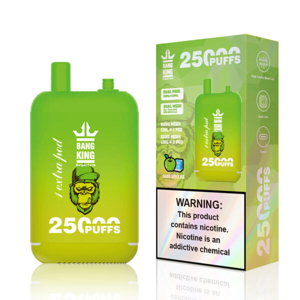 Bang King 25000 Puffs Vape Desechable al por mayor Sour Apple Ice