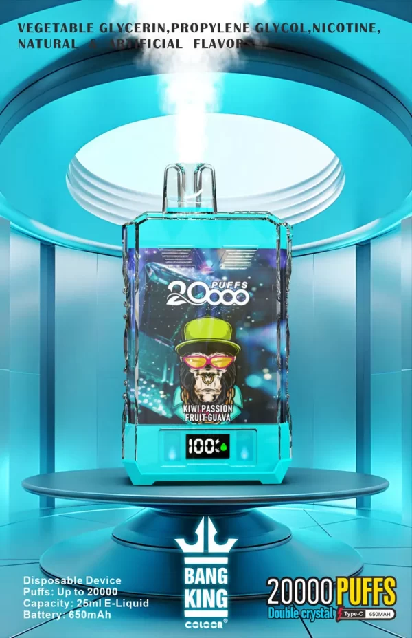 Bang King Coloor 20000 Puffs Double Crystal Vape za enkratno uporabo na debelo Pregled