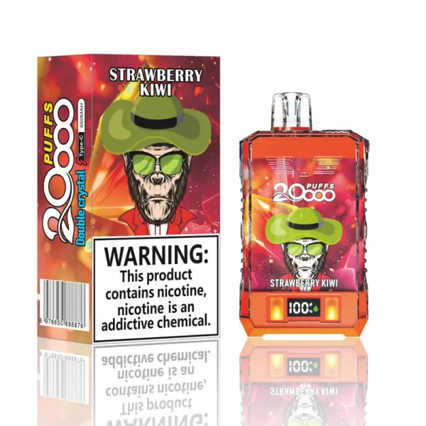 Bang King Coloor 20000 boccate di doppio cristallo monouso Vape all'ingrosso Fragola Kiwi