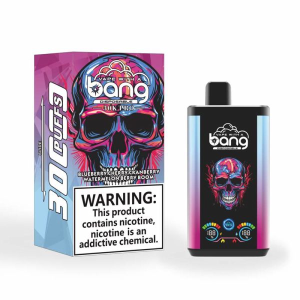 Bang 30K Pro 30000 Puffs μίας χρήσης Vape Χονδρικό βατόμουρο Cherry Cranberry & Watermelon Berry Boom