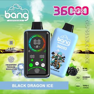 Bang 36000 Puffs Smart Full Screen eldobható vape nagykereskedelem fekete sárkány jég