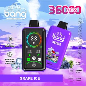 Bang 36000 Puffs Smart Full Screen za enkratno uporabo Vape na debelo Grape Ice