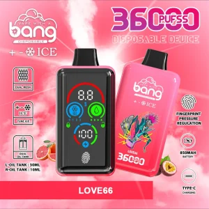 Bang 36000 Puffs Smart Full Screen Disposable Vape Wholesale Love66