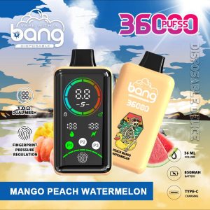 Bang 36000 soffi Smart Full Screen Vape usa e getta all'ingrosso Pesca Mango Anguria