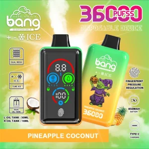 Bang 36000 Puffs Smart Full Screen Disposable Vape Wholesale Pineapple Coconut