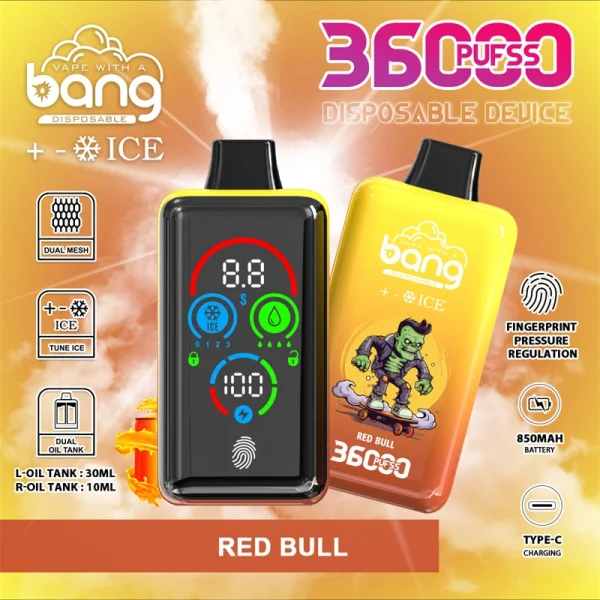 Bang 36000 Puffs Smart Full Screen Disposable Vape Wholesale Red Bull