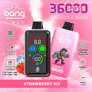 Bang 36000 Puffs Smart Full Screen Disposable Vape Wholesale Strawberry Ice