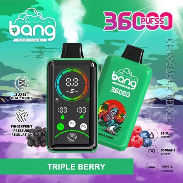 Bang 36000 Puffs Smart Full Screen Jednorazowy Vape Hurtownia TRIPLE BERRY