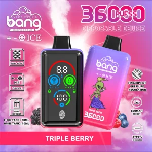 Bang 36000 Puffs Smart Full Screen Disposable Vape Wholesale Triple Berry