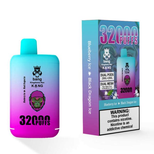 Bang Kingdom Rex 32000 Puffs Vape desechable al por mayor Blueberry Ice Black Dragon Ice