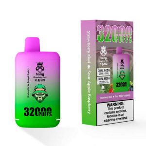 Bang Kingdom Rex 32000 Puffs Jednorázové Vape Velkoobchod Jahoda Kiwi Sour Apple Raspberry