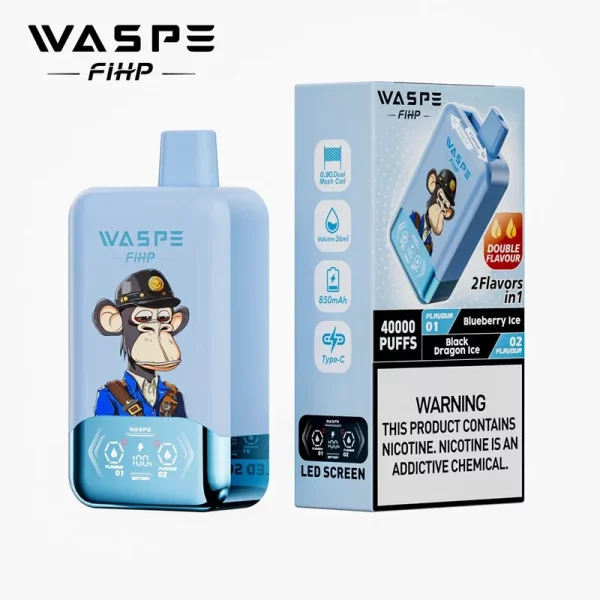 Waspe FIHP 40000 Puffs 40K Vape desechable al por mayor Blueberry Ice & Black Dragon Ice