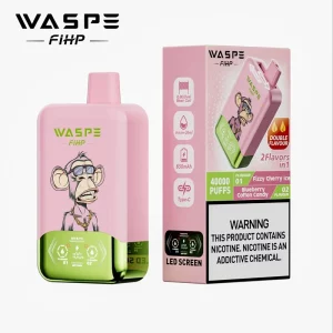 Waspe FIHP 40000 Puffs 40K Engångs Vape Partihandel Fizzy Cherry Ice & Blueberry Cotton Candy