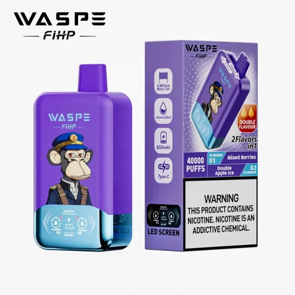 Waspe FIHP 40000 Puffs 40K Vape Desechable al por mayor Mezcla de Bayas y Doble Manzana Helada