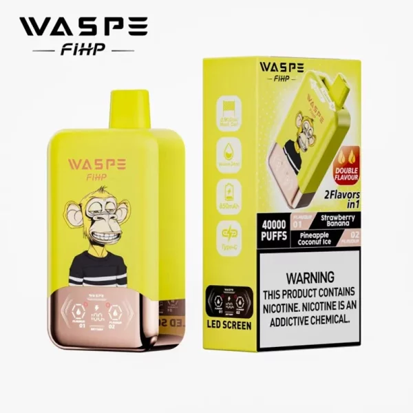 Waspe FIHP 40000 Puffs 40K Disposable Vape Wholesale Straberry Banana & Coconut Ice