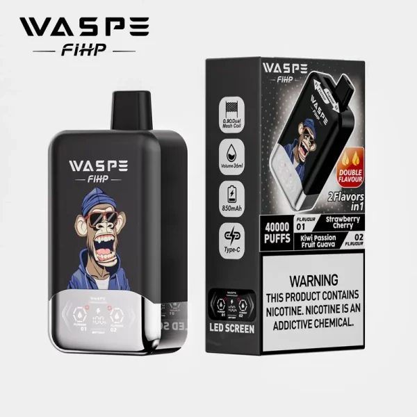 Waspe FIHP 40000 Puffs 40K Vape Desechable al por mayor Fresa Cereza y Kiwi Fruta de la Pasión Guayaba