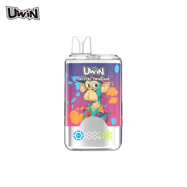 Uwin Crystal Twins 40K μίας χρήσης Vape Φράουλα ακτινίδιο σταφύλι πάγο